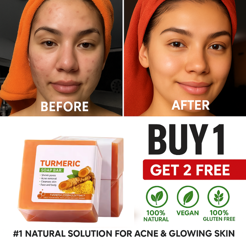 100% Natural Turmeric Soap Bar - Buy 1 Get 2 FREE