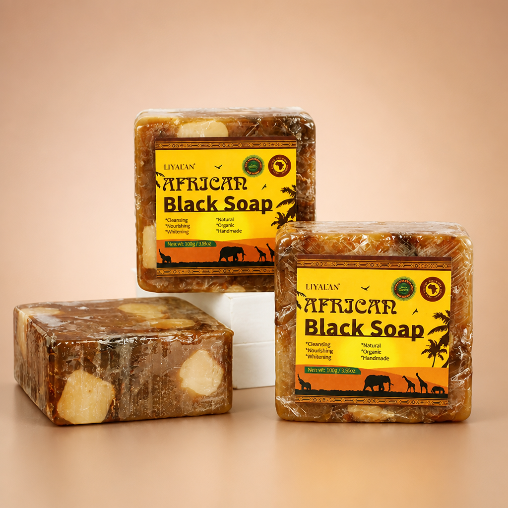 African Black Soap With Organic Shea Butter For Acne Prone Skin 100g