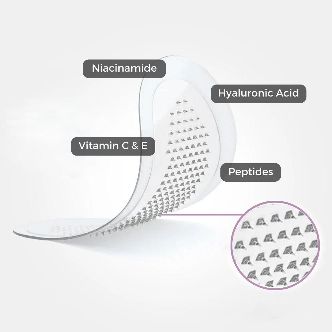 Advanced Dissolvable Microneedle Patches | 2,000 Micro-Infusion Needles with 90% Pure Hyaluronic Acid | Deep Hydration, Plumping & Anti-Aging Treatment for Under-Eye and Face