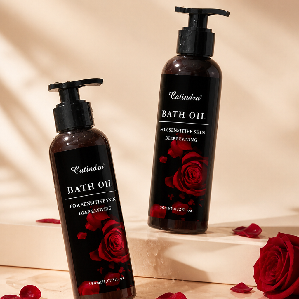 Bath Oil Exfoliating Rose Scent For Dry Skin 150ml