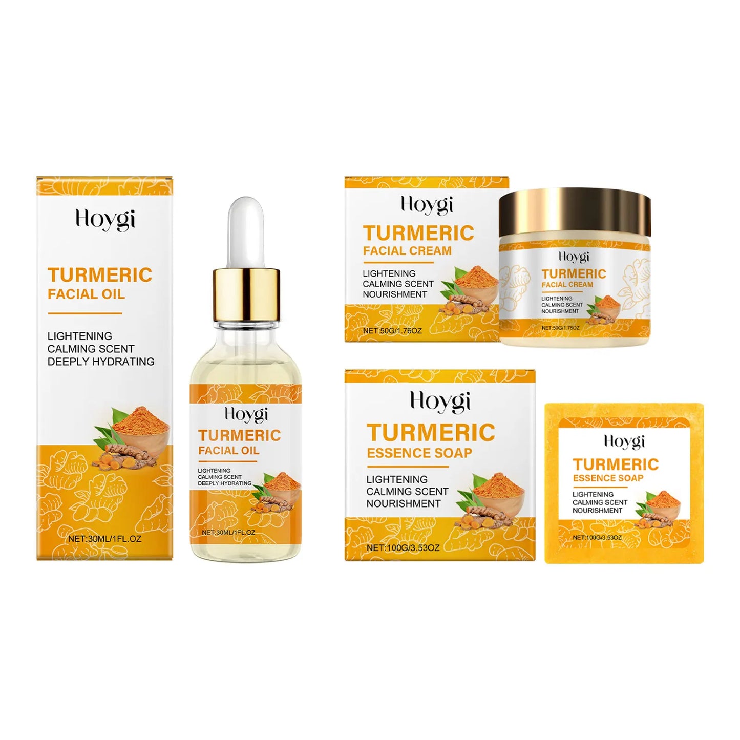 Turmeric Facial Oil and Deep Cleansing Soap for Firm, Even Skin Tone