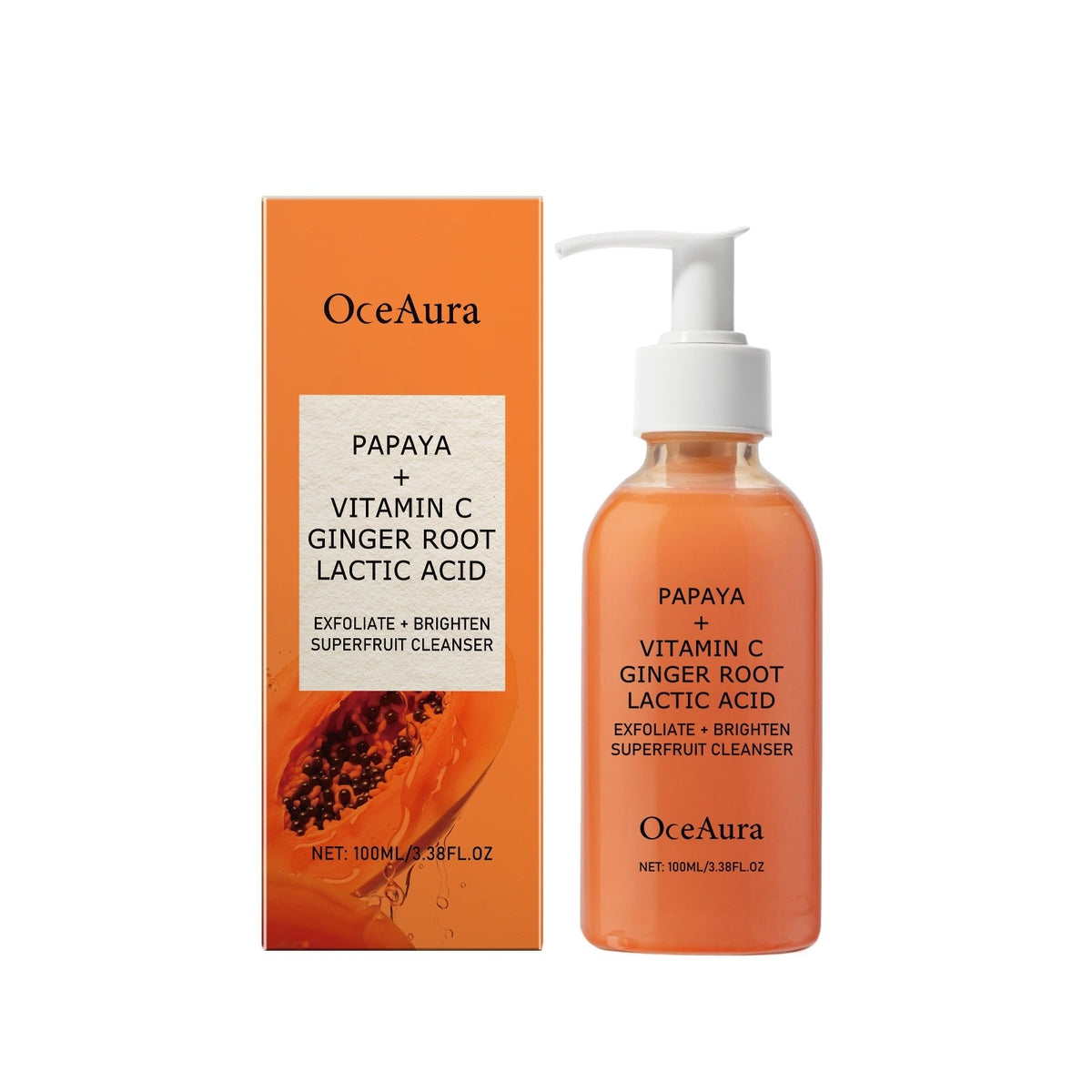 Papaya Vitamin C Cleanser bottle shown against a clean, bright background