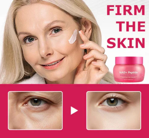 Texture of NAD Peptide Firming Face Cream on a clean fingertip