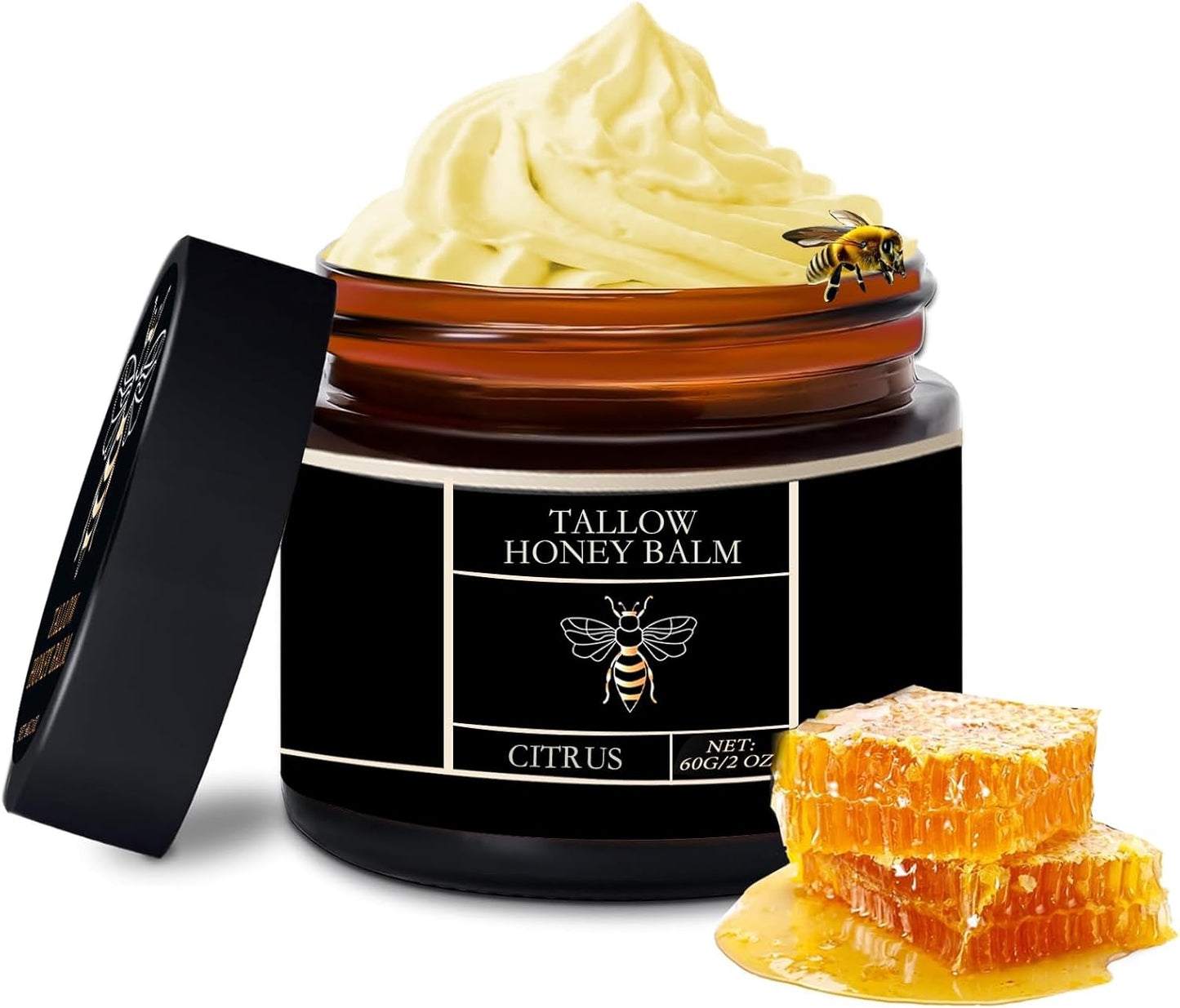 Beef Tallow Honey Moisturizing Cream, Nourishing Tallow & Honey Balm,All-Natural Moisturizer Hydrates,Moisturizing Cream for Soft Smooth Skin