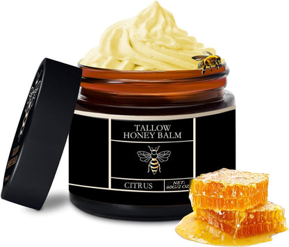 Beef Tallow Honey Moisturizing Cream, Nourishing Tallow & Honey Balm,All-Natural Moisturizer Hydrates,Moisturizing Cream for Soft Smooth Skin