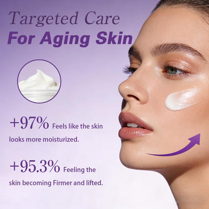 3D Lifting Night Cream, Korean Anti-Aging Moisturizer with 17-Peptide Complex, Probiotic Facial Treatment for Face, Neck Wrinkles，1.7 fl oz