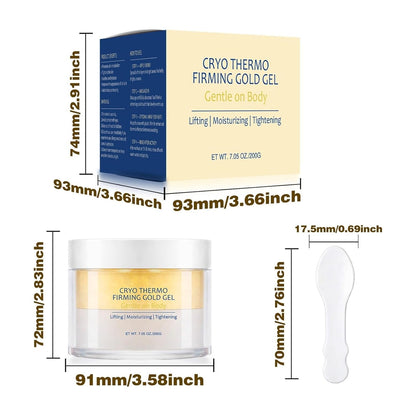 Cryo Thermo Firming Gold Gel, Hot Activation Anti-Cellulite Cream for Belly, Thighs & Buttocks, Skin Tightening Cream for Body, Promotes Blood Circulation, 7.05 oz