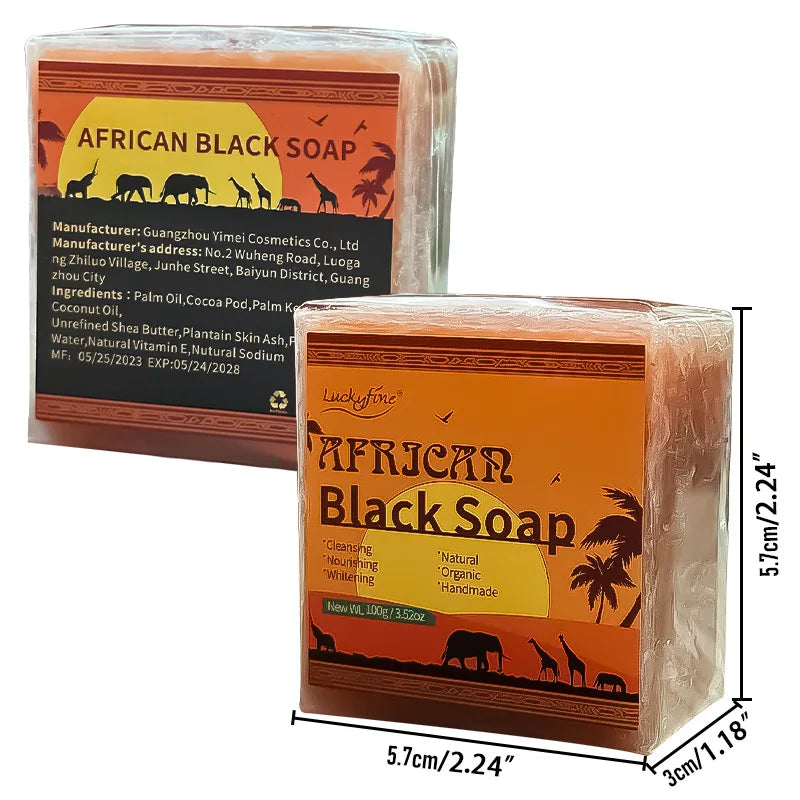 African Black Soap With Organic Shea Butter For Acne Prone Skin 100g