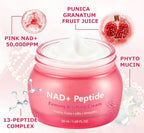 Front view of the NAD Peptide Firming Face Cream packaging
