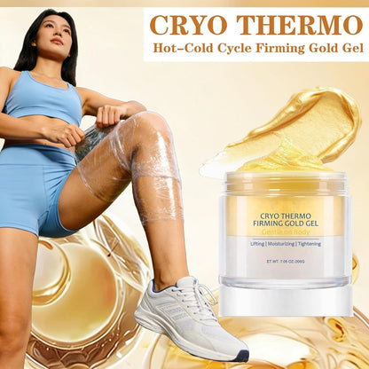 Cryo Thermo Firming Gold Gel, Hot Activation Anti-Cellulite Cream for Belly, Thighs & Buttocks, Skin Tightening Cream for Body, Promotes Blood Circulation, 7.05 oz
