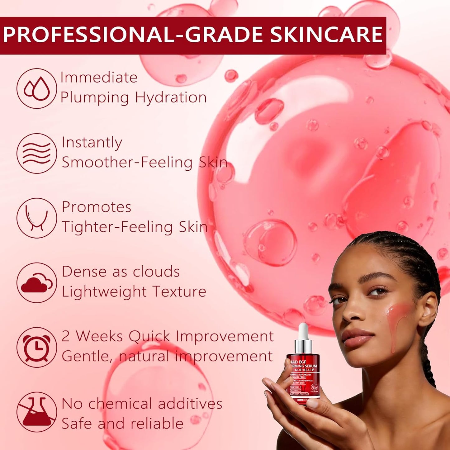 NAD EGF Firming Serum - Anti-aging Vitamin C Hydrating Peptides Tightening Serum for Face Neck, Smooth Skin, Barrier Repair, Firms Lifts Wrinkle