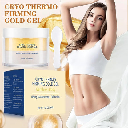 Cryo Thermo Firming Gold Gel, Hot Activation Anti-Cellulite Cream for Belly, Thighs & Buttocks, Skin Tightening Cream for Body, Promotes Blood Circulation, 7.05 oz