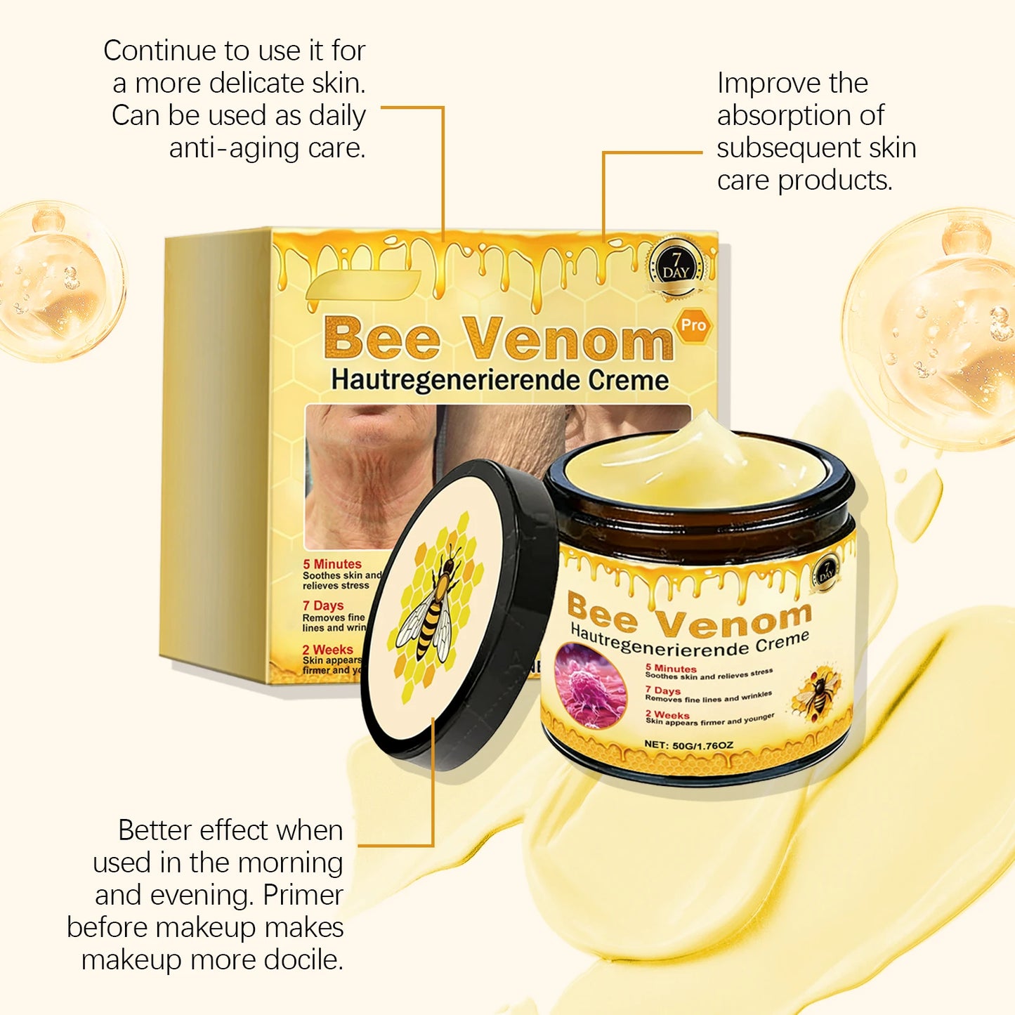 Bee Venom Repair Cream for Redness Relief and Deep Moisturizing