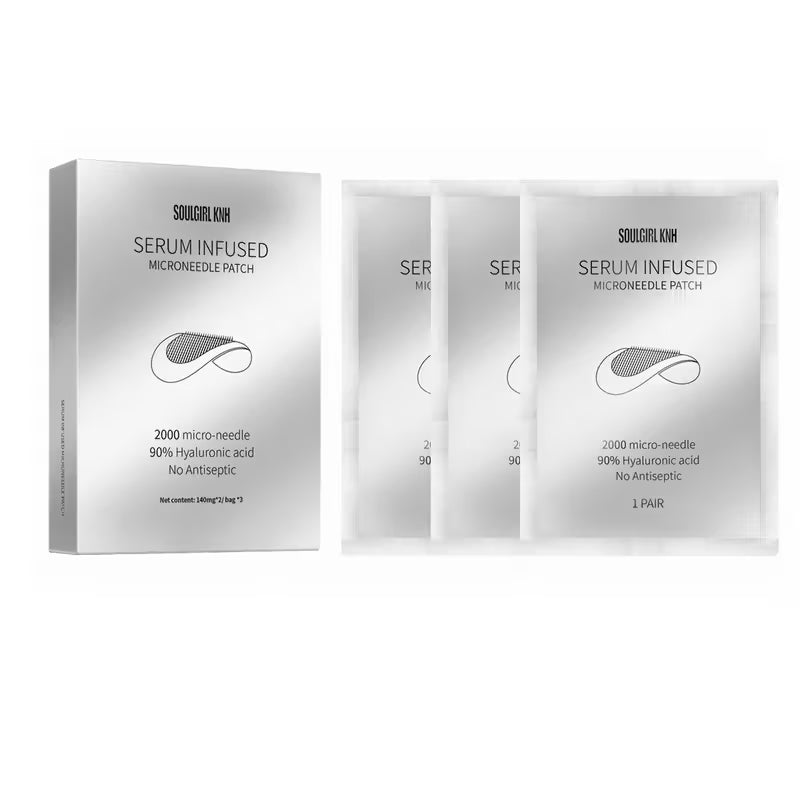 Advanced Dissolvable Microneedle Patches | 2,000 Micro-Infusion Needles with 90% Pure Hyaluronic Acid | Deep Hydration, Plumping & Anti-Aging Treatment for Under-Eye and Face