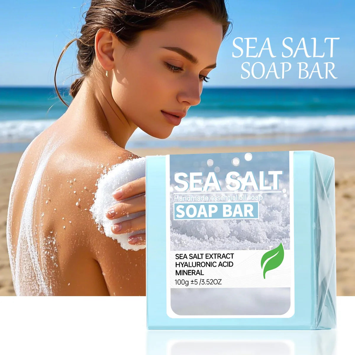 Sea Salt Soap Hyaluronic Acid Hydrating Bar For Dry Skin