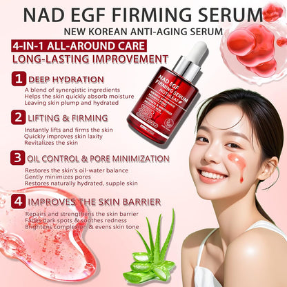 NAD EGF Firming Serum - Anti-aging Vitamin C Hydrating Peptides Tightening Serum for Face Neck, Smooth Skin, Barrier Repair, Firms Lifts Wrinkle
