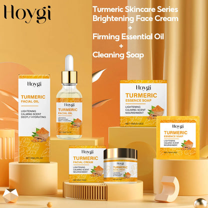 Turmeric Facial Oil and Deep Cleansing Soap for Firm, Even Skin Tone