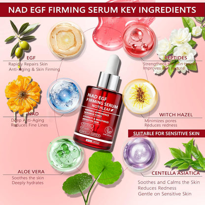 NAD EGF Firming Serum - Anti-aging Vitamin C Hydrating Peptides Tightening Serum for Face Neck, Smooth Skin, Barrier Repair, Firms Lifts Wrinkle