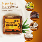 African Black Soap With Organic Shea Butter For Acne Prone Skin 100g