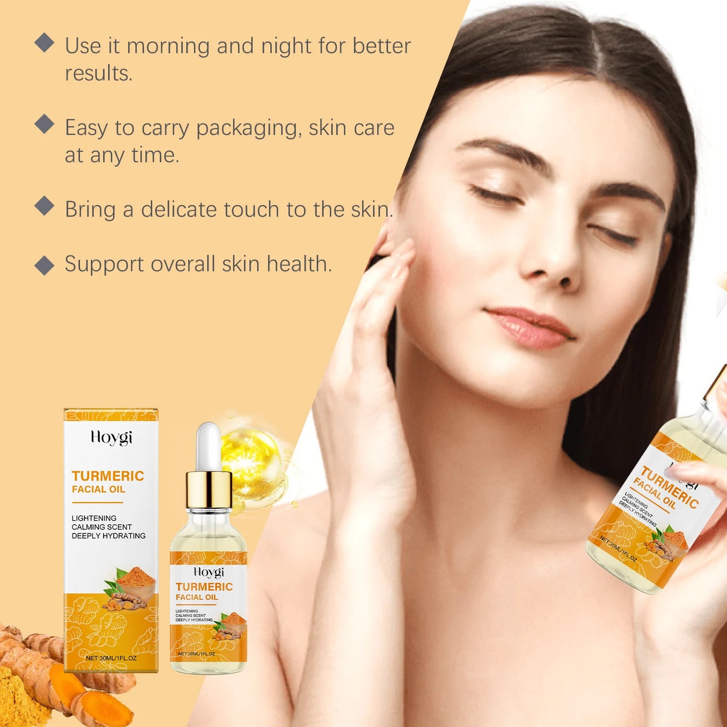 Turmeric Facial Oil and Deep Cleansing Soap for Firm, Even Skin Tone
