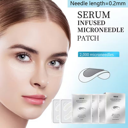 Advanced Dissolvable Microneedle Patches | 2,000 Micro-Infusion Needles with 90% Pure Hyaluronic Acid | Deep Hydration, Plumping & Anti-Aging Treatment for Under-Eye and Face