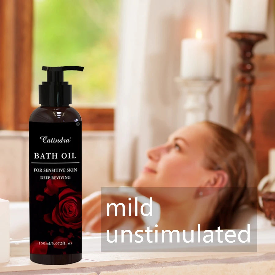 Bath Oil Exfoliating Rose Scent For Dry Skin 150ml
