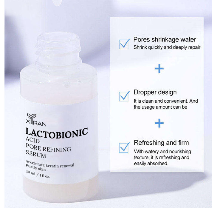 Lactobionic Acid Pore Shrink Face Serum Hyaluronic Acid Antiaging Moisturizing Skin Care Serum