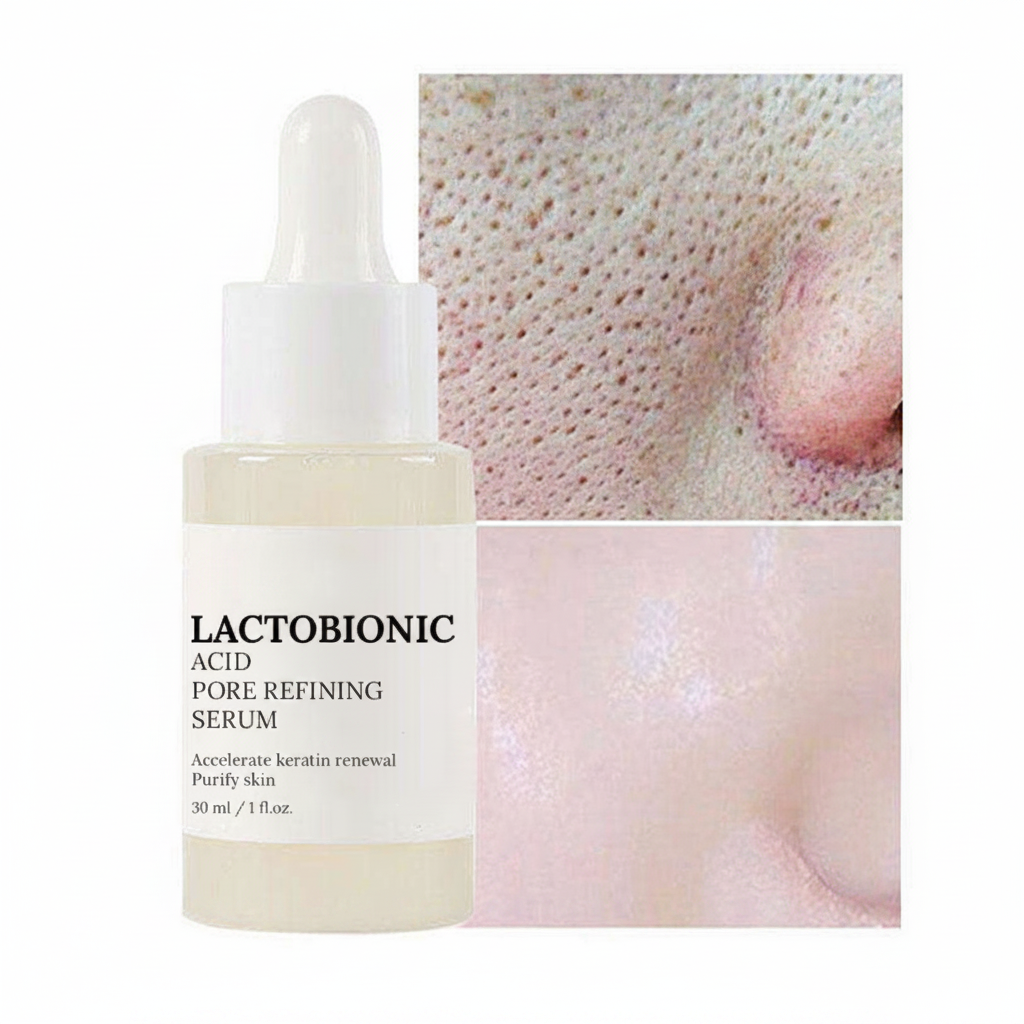 Lactobionic Acid Pore Shrink Face Serum Hyaluronic Acid Antiaging Moisturizing Skin Care Serum