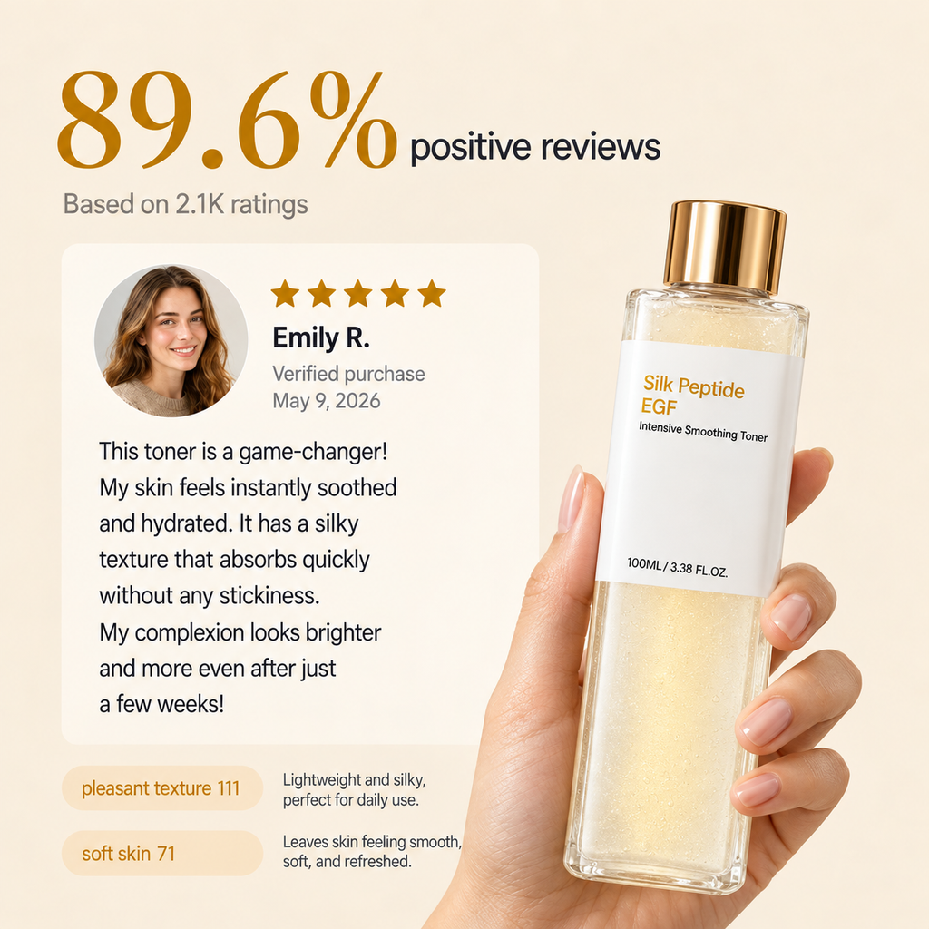 Front view of EGF peptide firming toner packaging