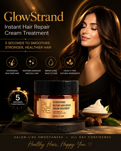 Close-up of hair repair cream label highlighting deep nourishment benefits