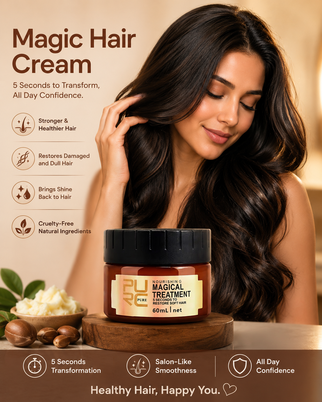 Hair repair cream packaging shown in a minimal clean product shot
