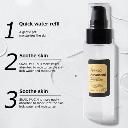 Pure Snail Mucin Moisturizing Essential Hyaluronic Acne Dark Spot Whitening Facial Wrinkle Anti Aging Snail Face Skin Care Serum
