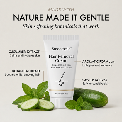 Tube of sensitive skin hair removal cream standing upright