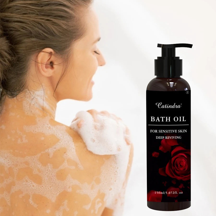 Bath Oil Exfoliating Rose Scent For Dry Skin 150ml