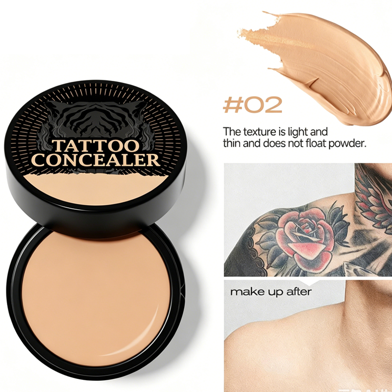 Waterproof concealer cream swatch on skin with even finish